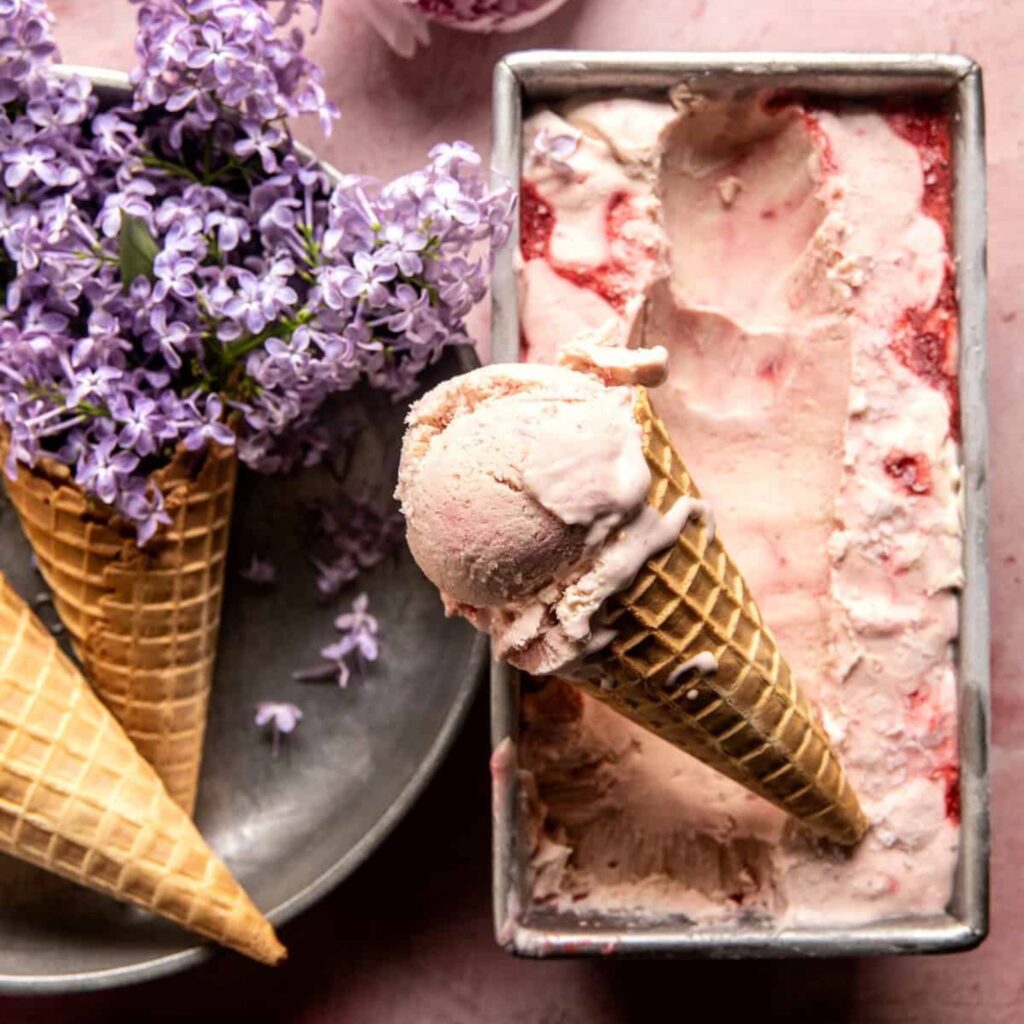 No churn creamy strawberry ice cream