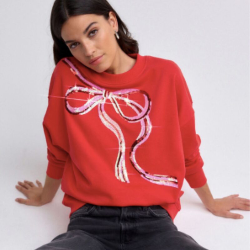 Next – Sequin Bow Graphic Crew Neck - £30.00