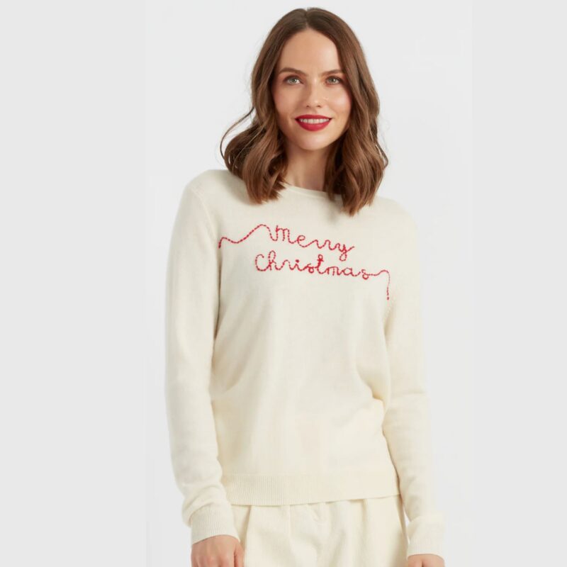 Chinti & Parker – Cashmere Merry Christmas Sweater - £95.00