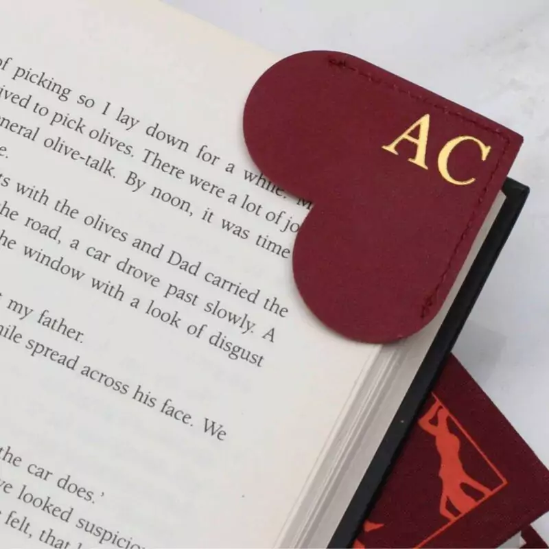 Not On The High Street – Personalised Initial Leather Heart Corner Bookmark - £13.00