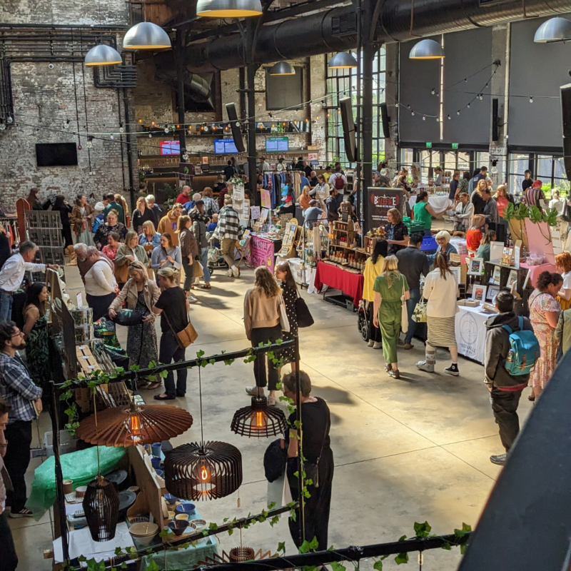 People exploring local marker's market