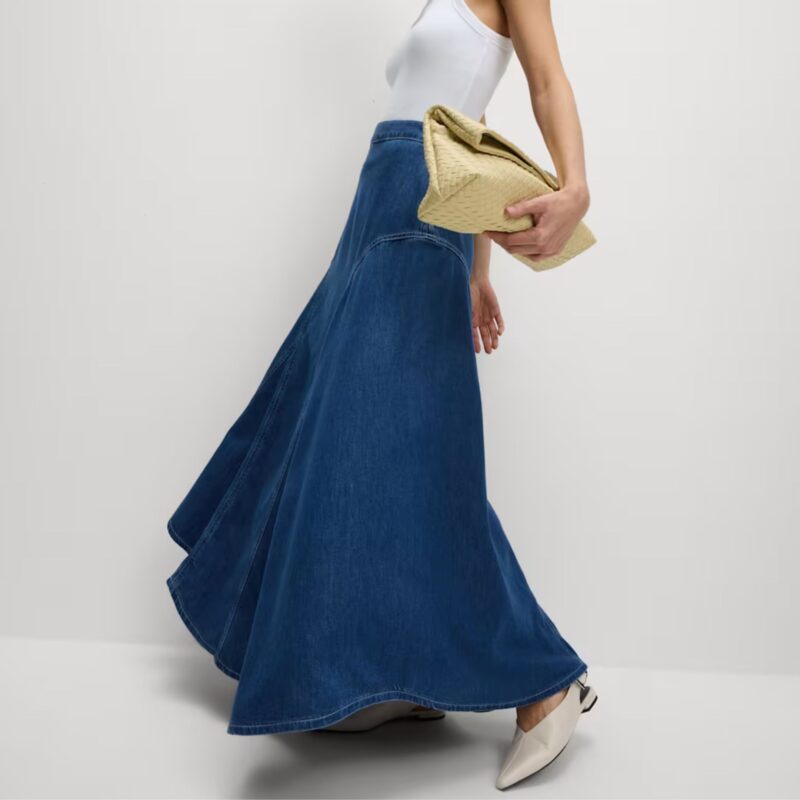 Denim Maxi Asymmetric Skirt - £45.00