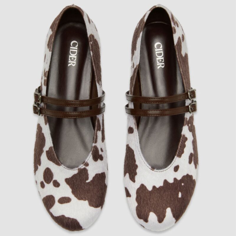 Cider – Cow Print Mary Jane Shoes - £27.90 