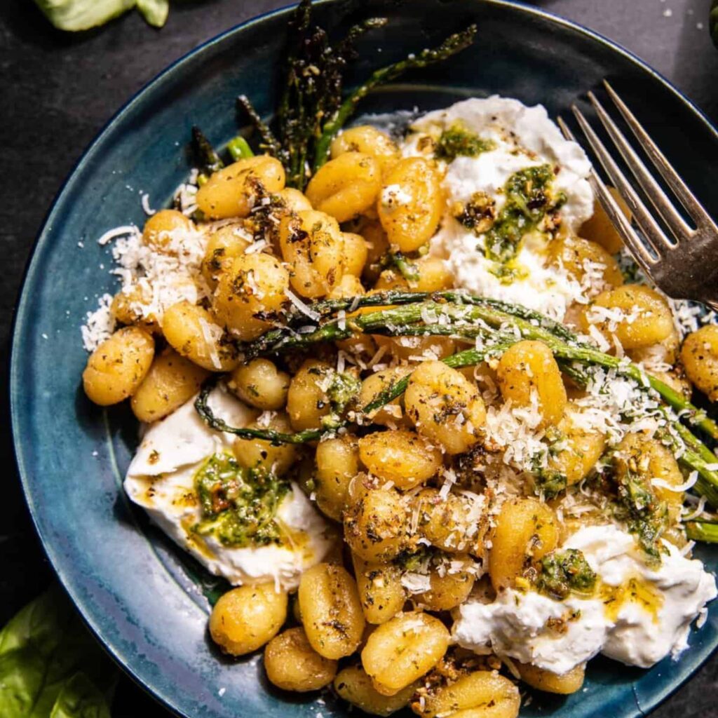 Lemon pesto burrata and brown butter gnocchi