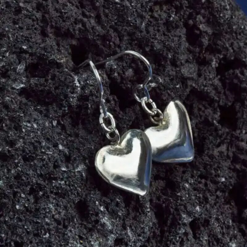 Puffed Heart Earrings - £42.00 