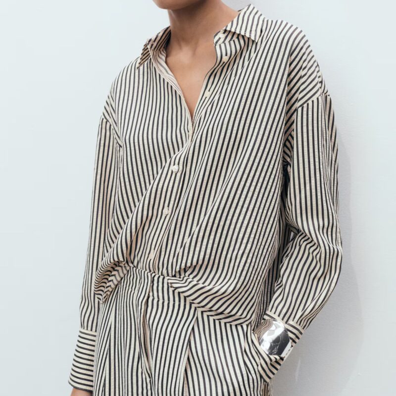 Mango – Striped Textured Shirt - £35.99