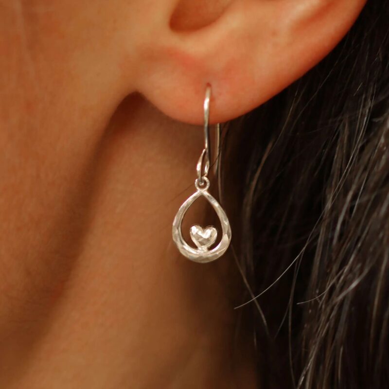 Open Pear Heart Drop Earrings – from £52.00