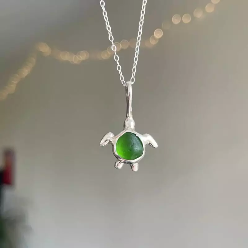 Sea Glass Turtle Necklace - £69.99