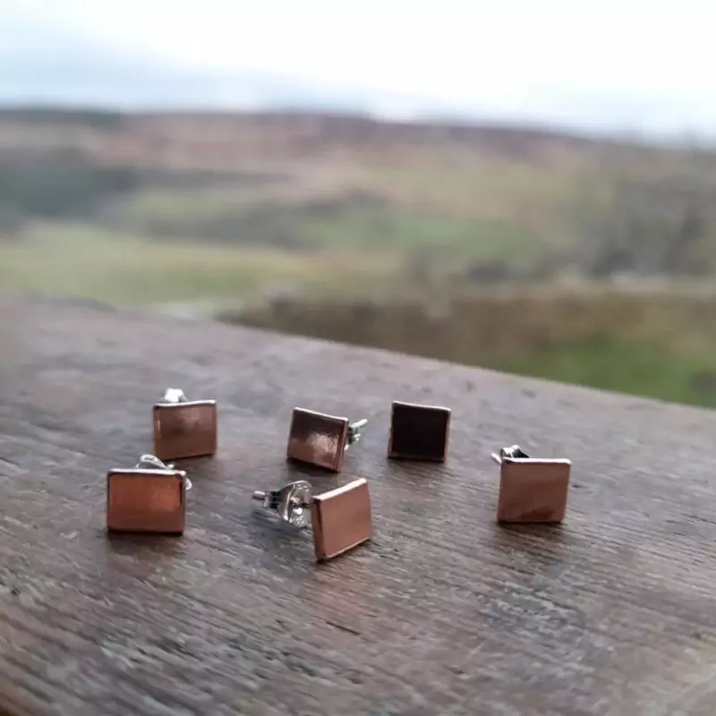 Copper Stud Earrings - £15.00