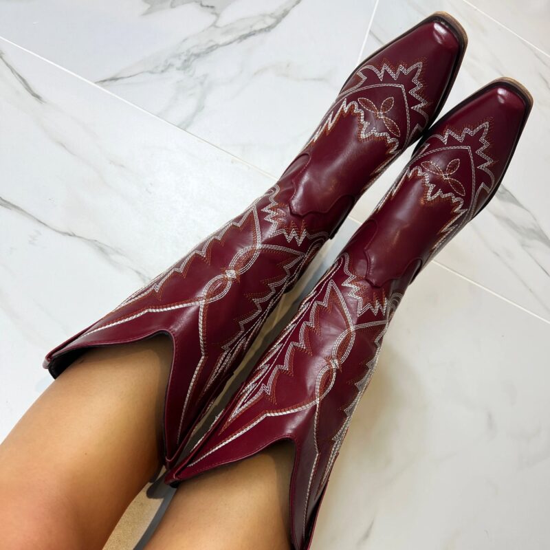DIA - Blair Burgandy Cowboy Boots - £85.00
