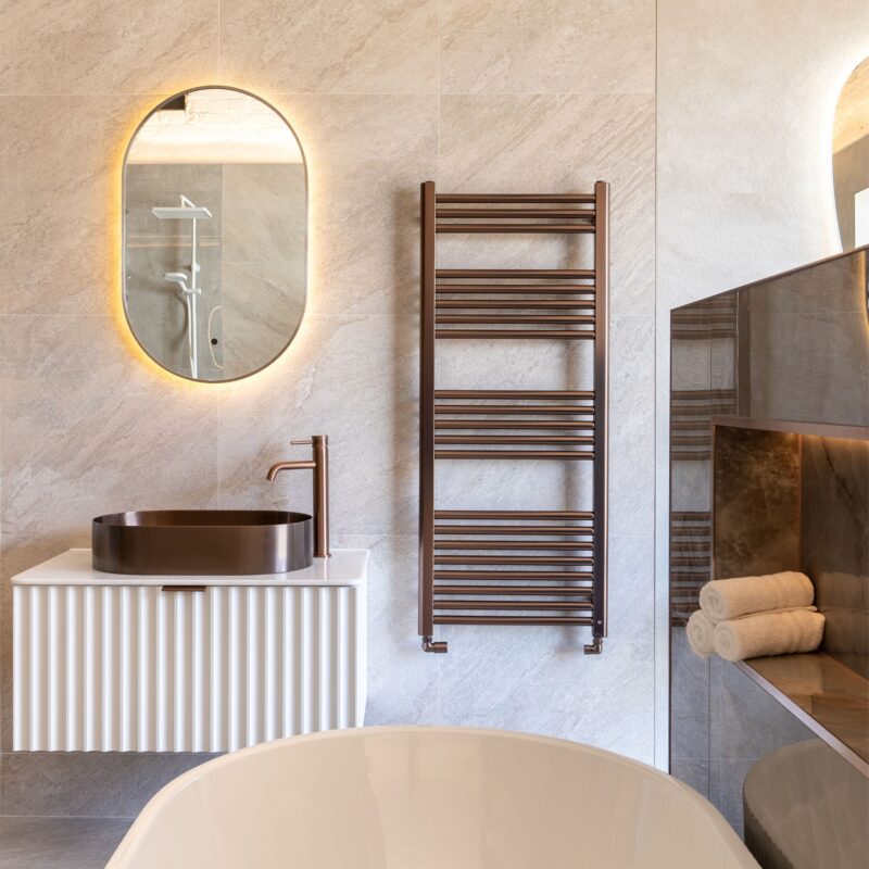Fluted furniture and glass