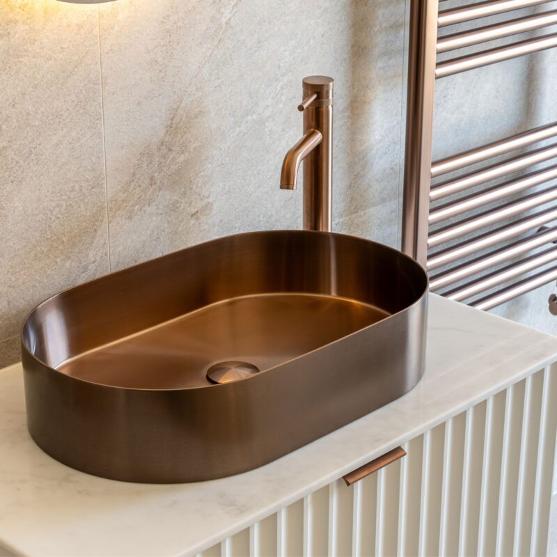 Brushed bronze and gunmetal fixtures