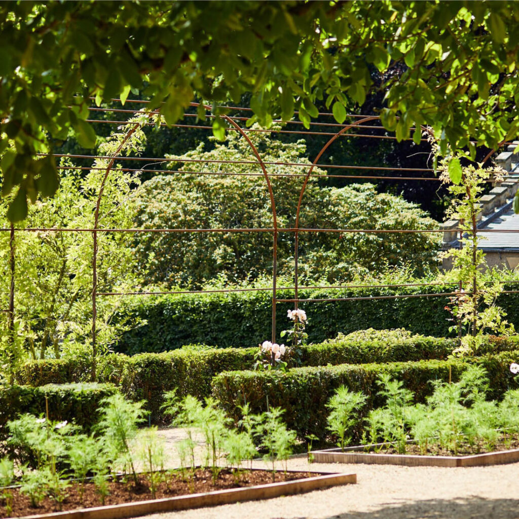 One of the sunny manicured gardens at Raby Castle.