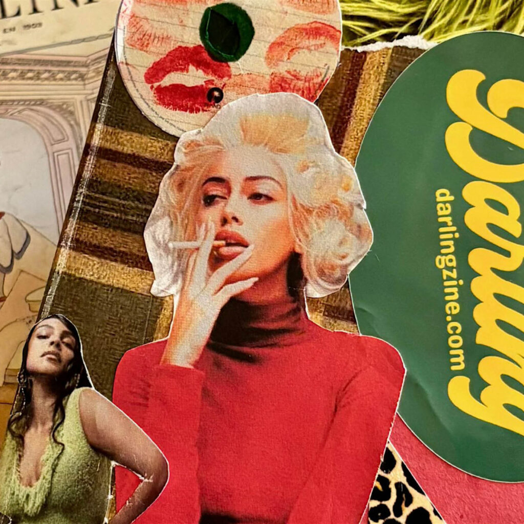 Collage cutouts from retro and vintage magazines.