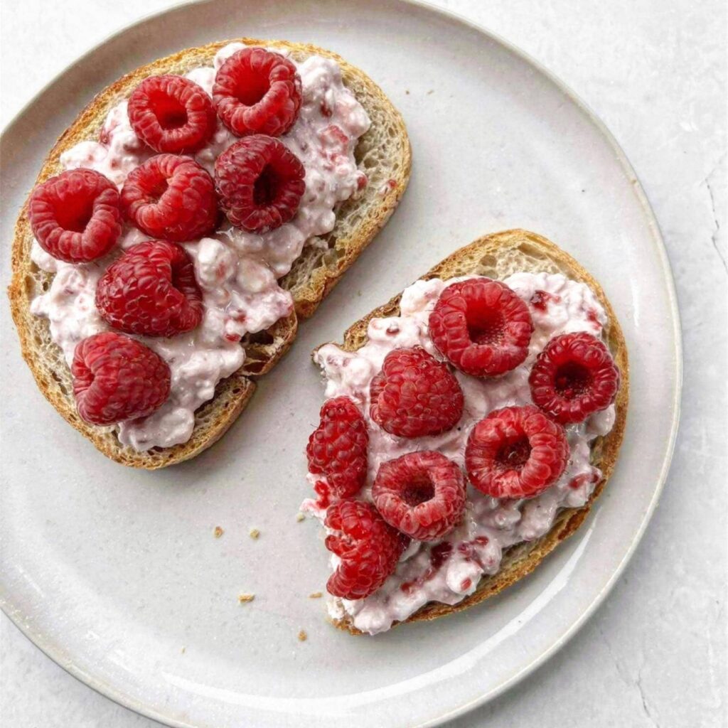 Fruit & Jam Cottage Cheese Breakfast Toast