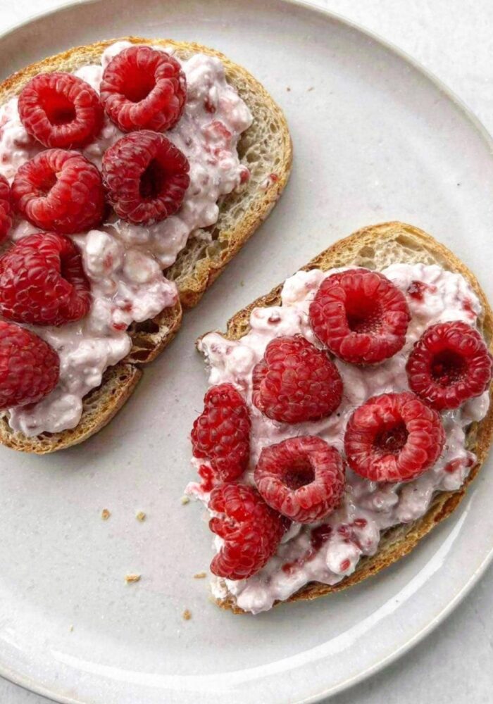 Fruit & Jam Cottage Cheese Breakfast Toast
