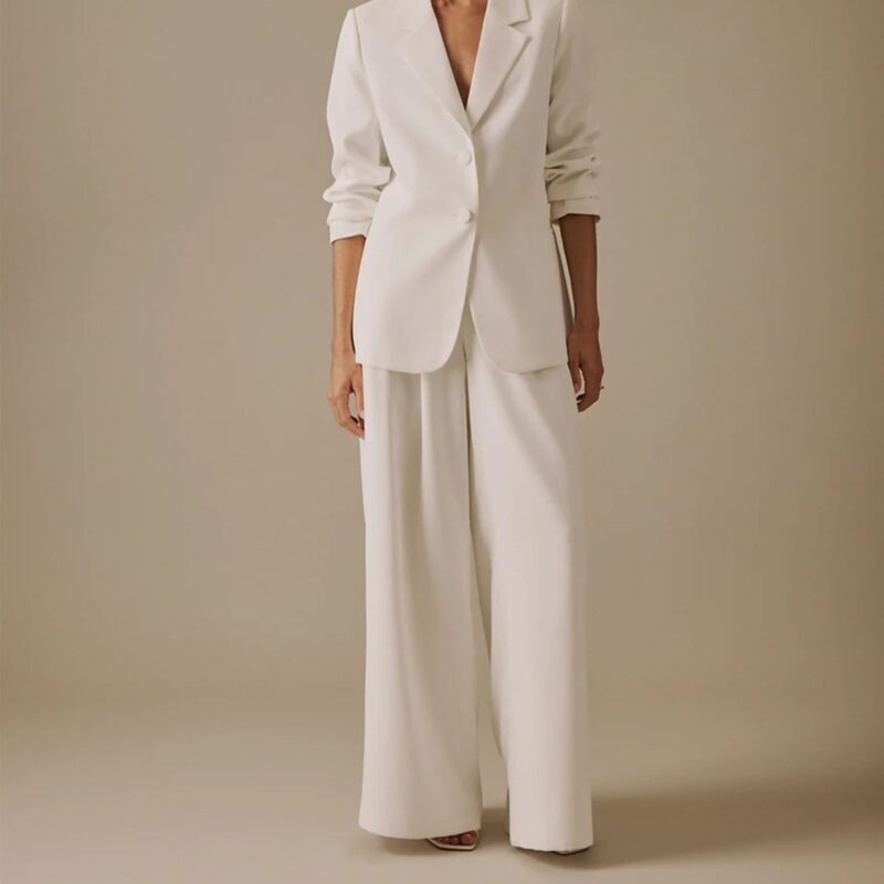 Nobody’s Child – White Wide Leg Bridal Trousers – now £96