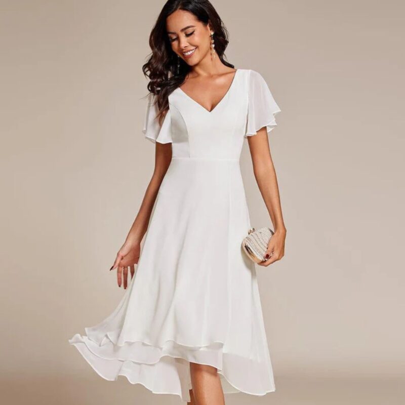 Ever Pretty – White Chiffon Dress - £62.99