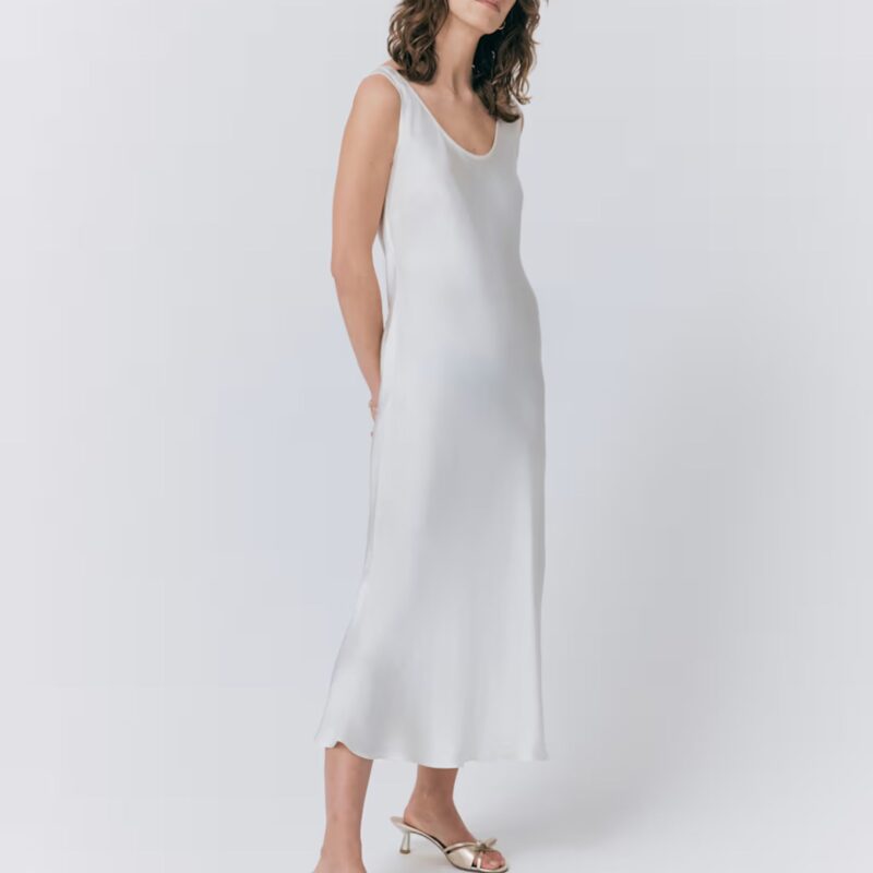 Ghost – Satin Scoop Neck Midi Slip Dress - £95