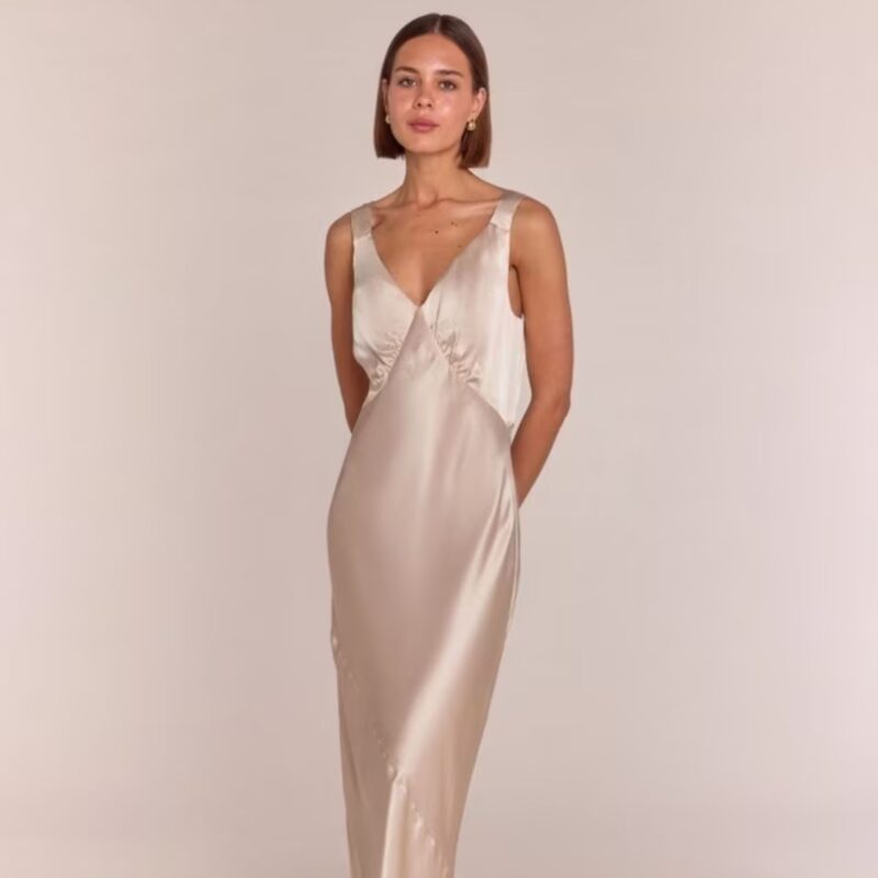 Rewritten – Amelia Satin Bias Cut Dress - £125