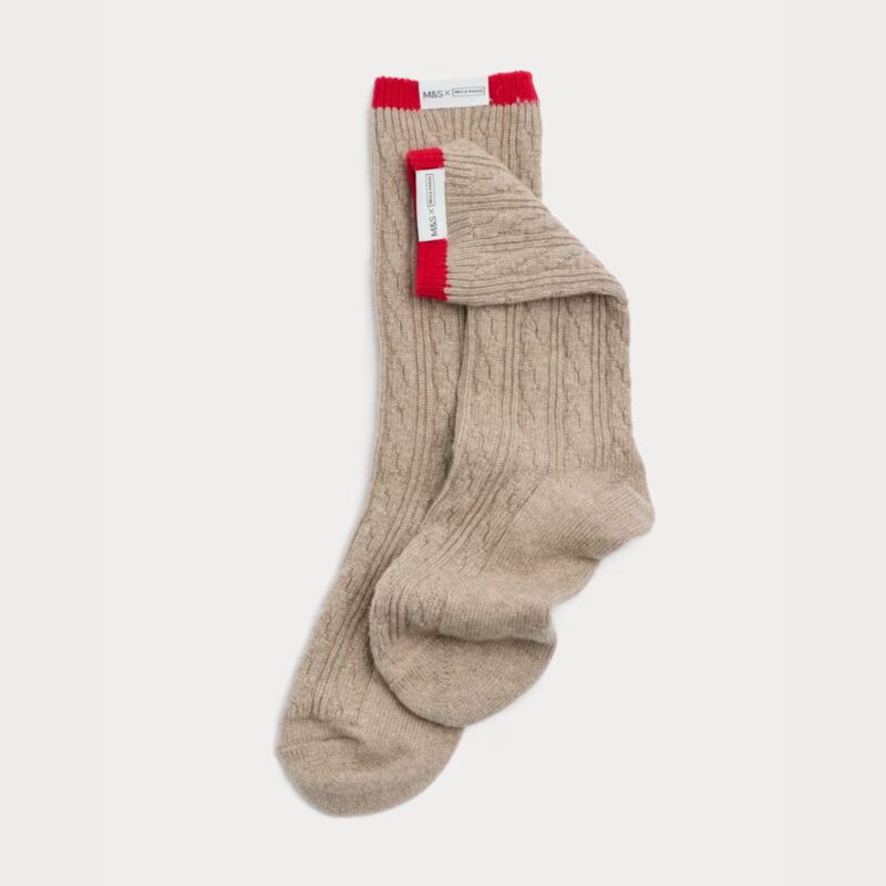 M&S x Bella Freud – Cashmere Rich Cable Knit Socks - £35 