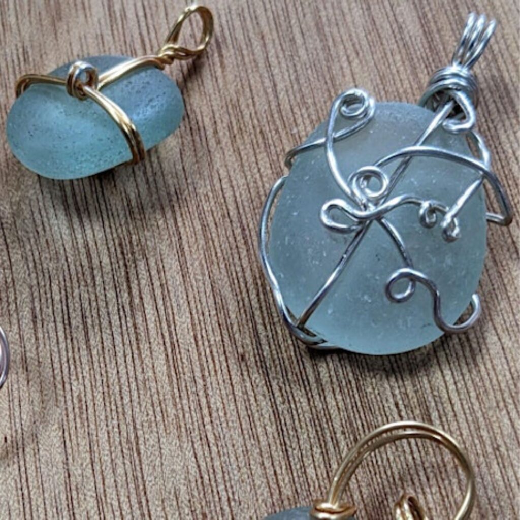 Seaglass Wire Wrapped Pendant Workshop - Durham