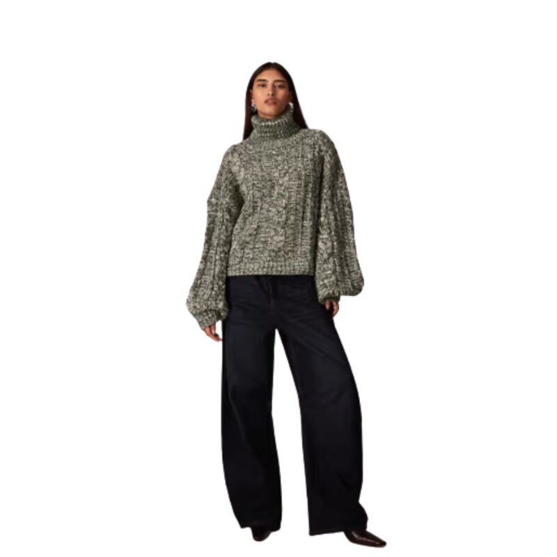Green high-neck jumper