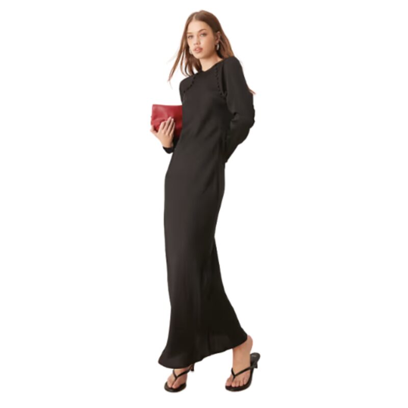Satin biased maxi dress