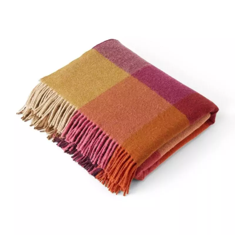St David's Burgundy Merino Throw - £110.00