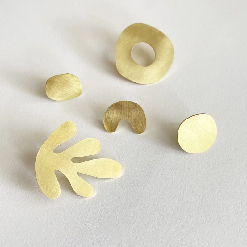 Tom Pigeon - Brass Seaweed Earring Set - £55.00