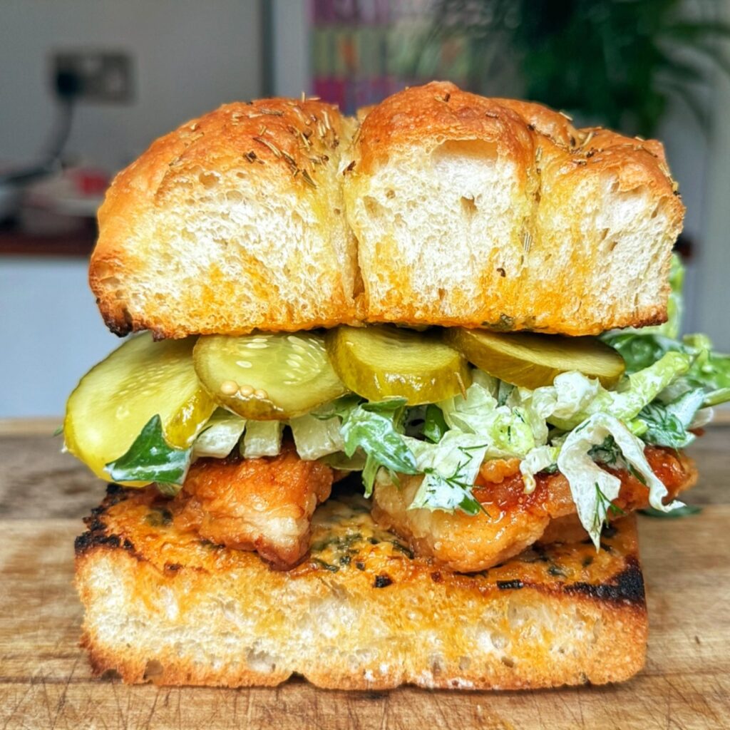 Lazy hot honey chicken sandwich