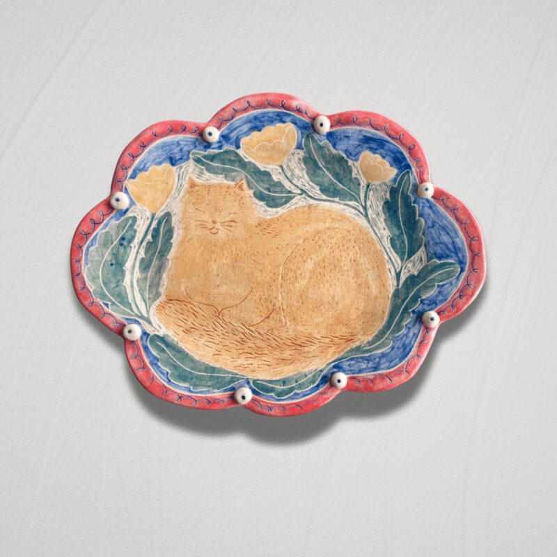 Fluffy Cat Plate - £140.00