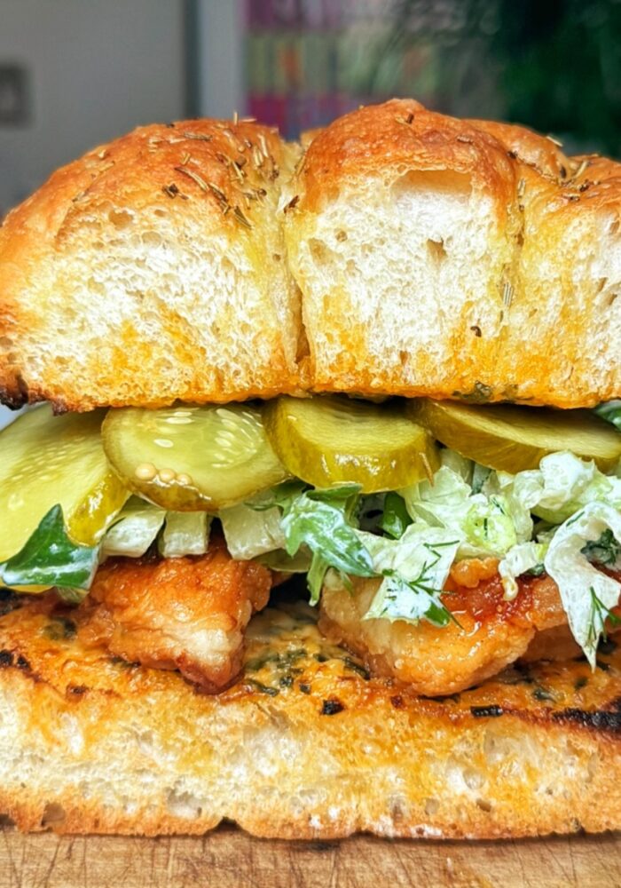 Lazy hot honey chicken sandwich