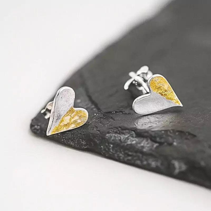 Golden Heart Studs £39.00