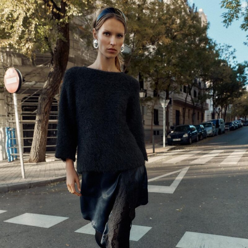 ZARA - Knit Jumper with Lace - £49.99