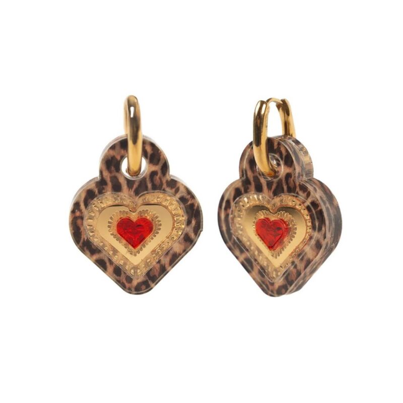 Icon Leopard Engraved Heart - £46.00