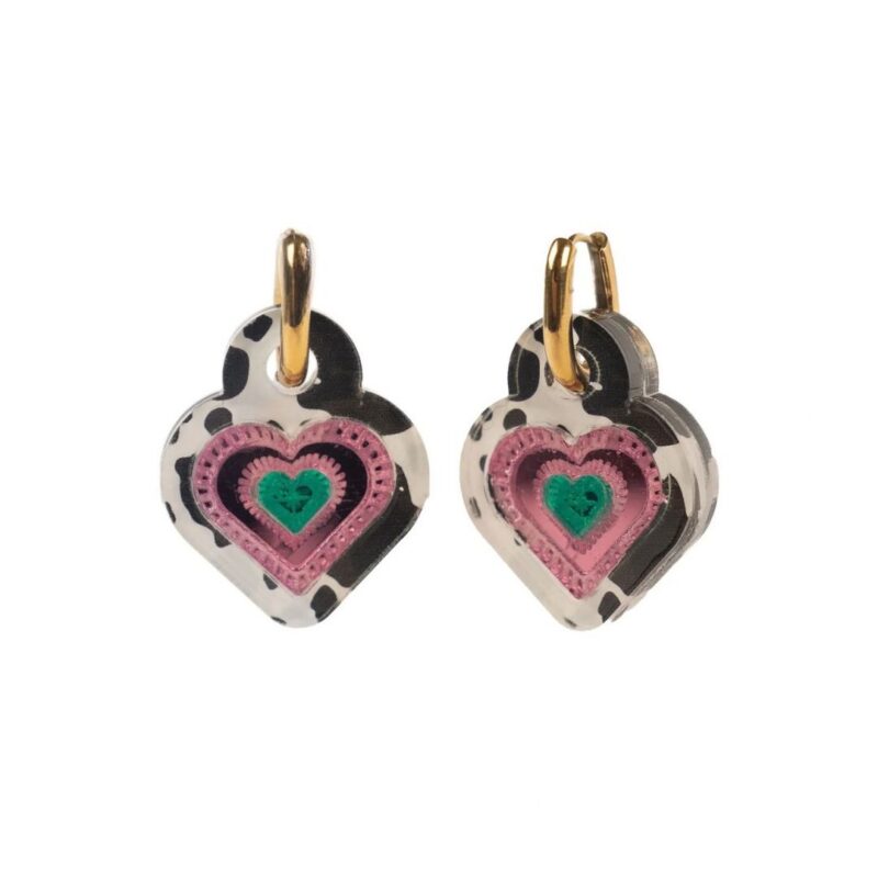 Cow Print Engraved Heart - £46.00