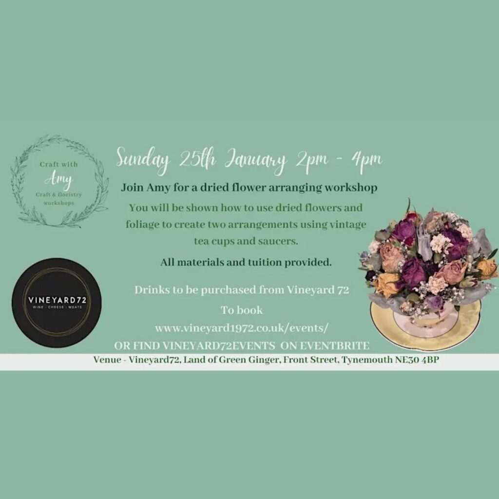 Dried flower arranging workshop with Amy - Tynemouth