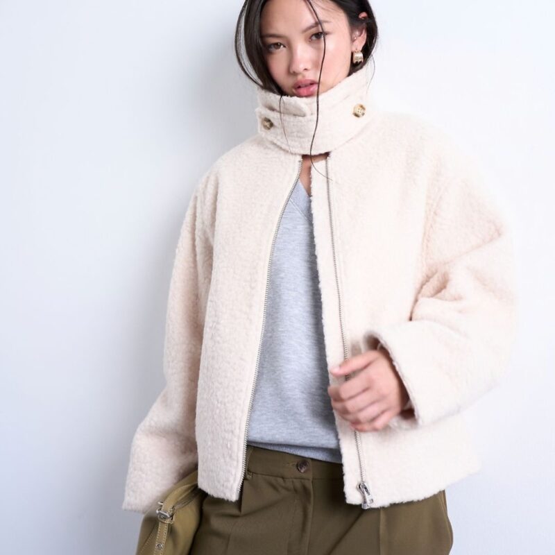 Topshop - Funnel Boucle Bomber Jacket - now £24.57