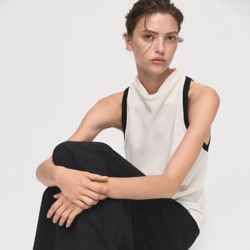 Mango - Blouse with Draped Collar - now £17.99