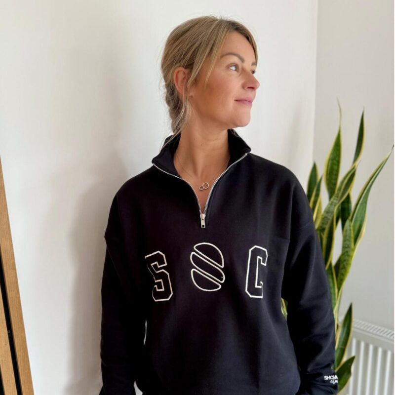 Funnel Neck Relaxed Fit Half Zip - £55.00