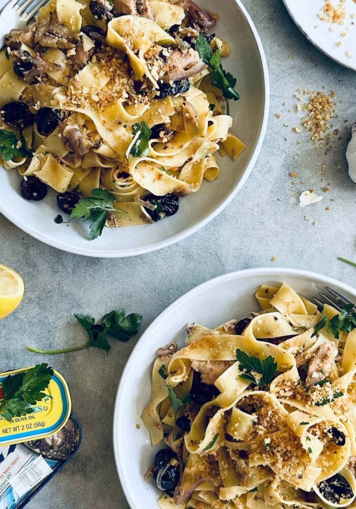 Easy tinned fish pappardelle