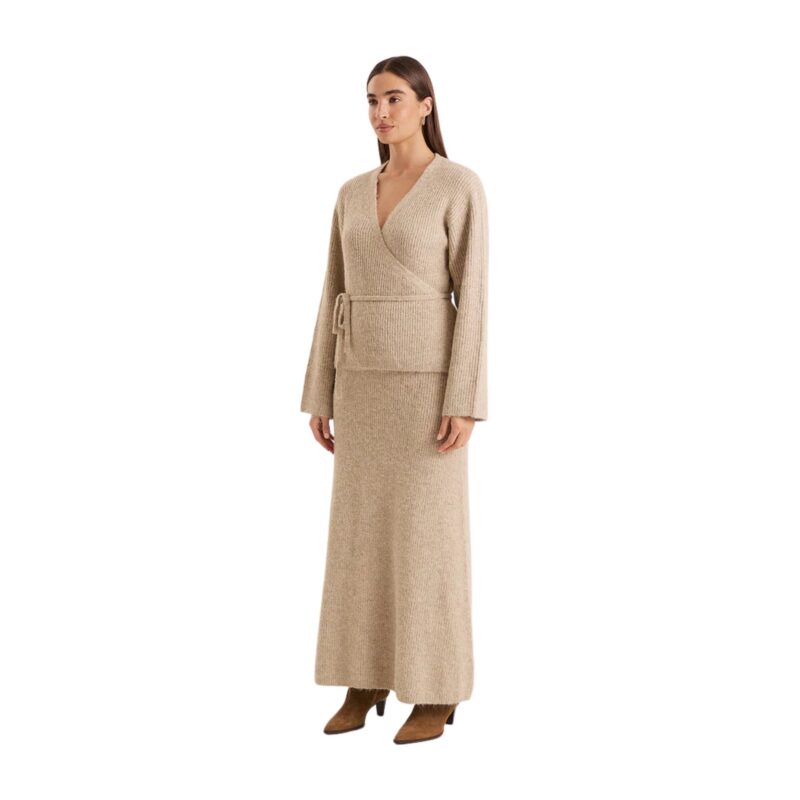 4TH & RECKLESS - Oatmeal Knitted Maxi Skirt - £40
