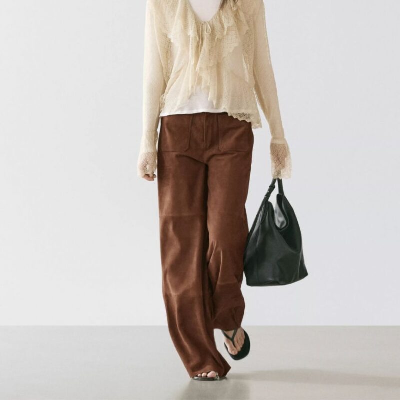 Massimo Dutti, Suede Leather Trousers - £349.00