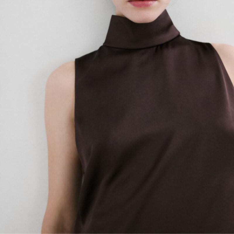 Mango, High Collar Satin Blouse - £29.00