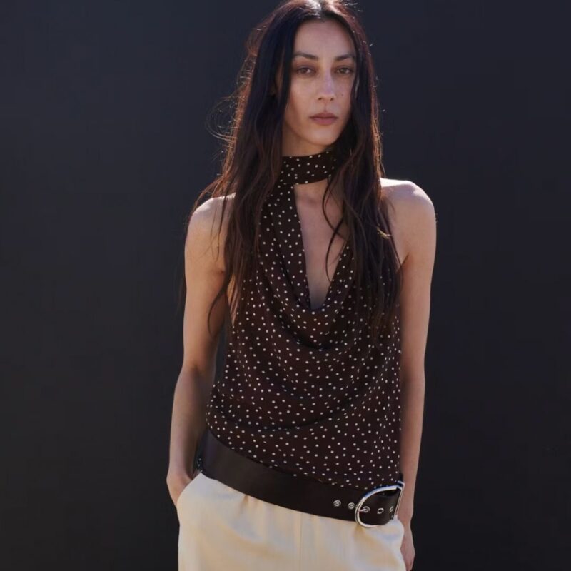 Mango - Draped Neck Scarf Top - £29.99