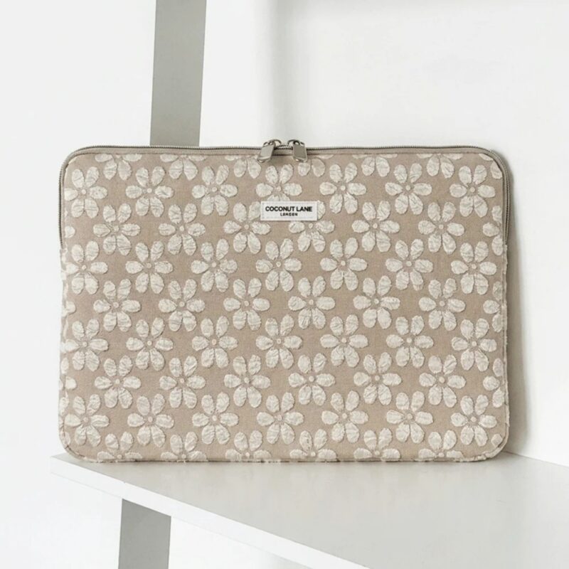 Coconut Lane - Luxe Mocha Flower Laptop Sleeve - £25.00 