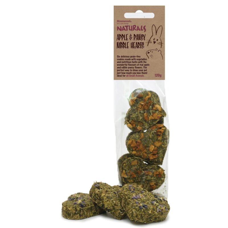 Naturals Apple Pansy Nibble Hearts 6pc - £2.75