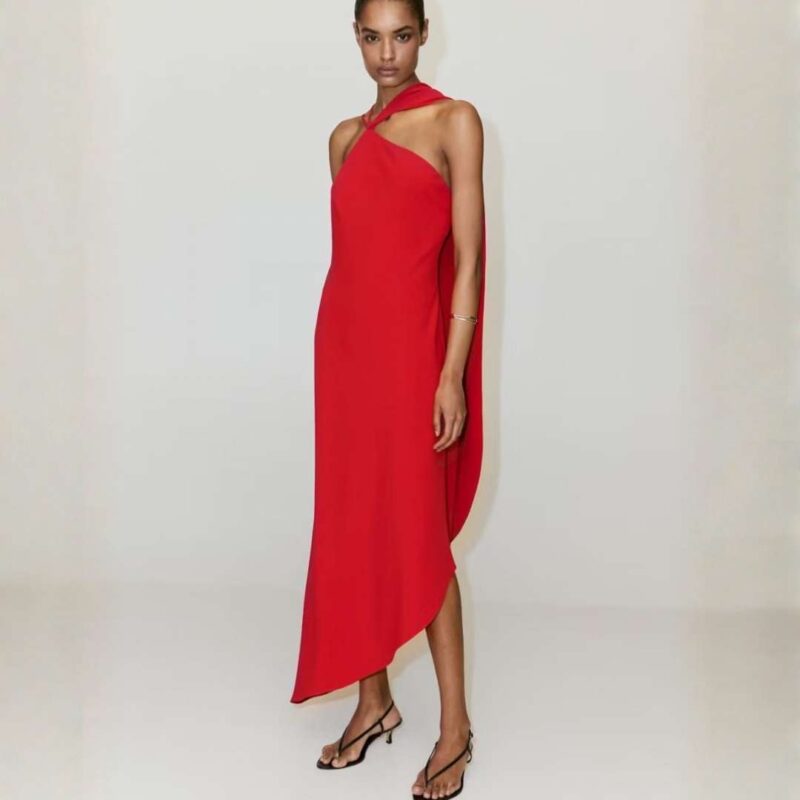Mango - Asymmetrical Dress with Scarf - £69.99