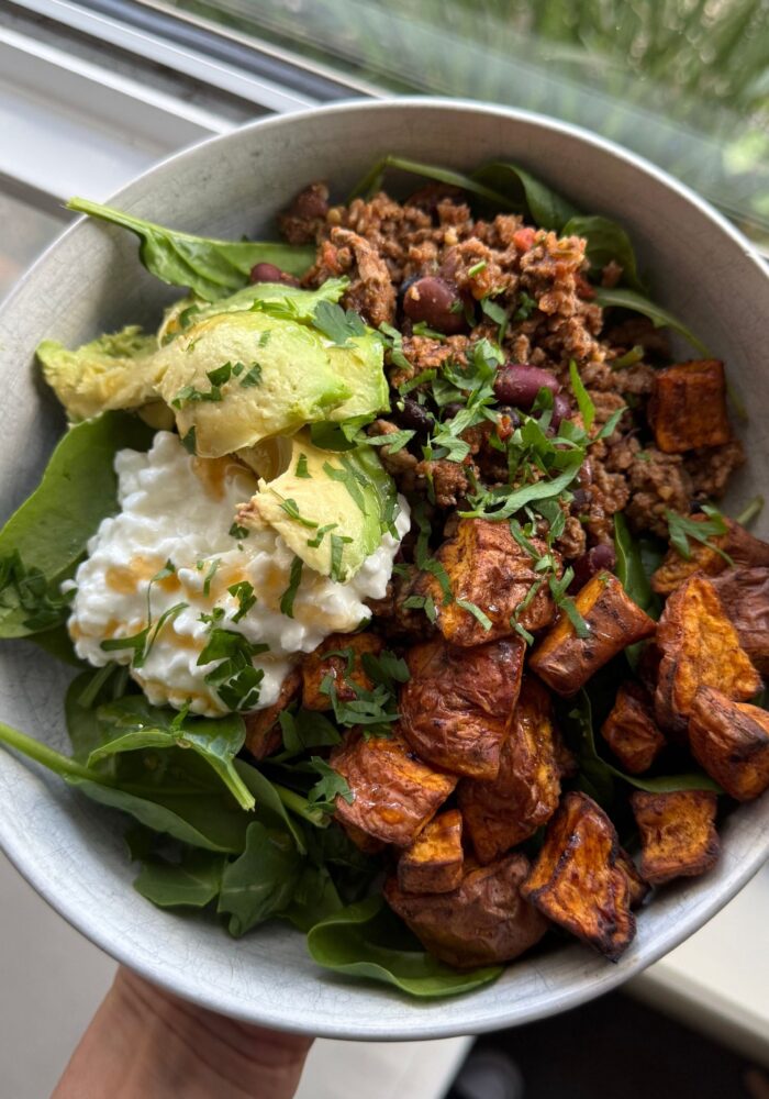 Viral hot honey protein bowl